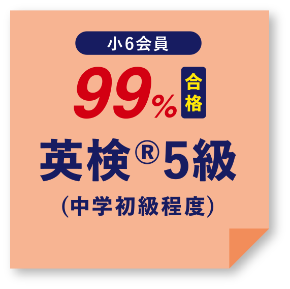 小6会員 99%合格 英検®5級(中学初級程度)